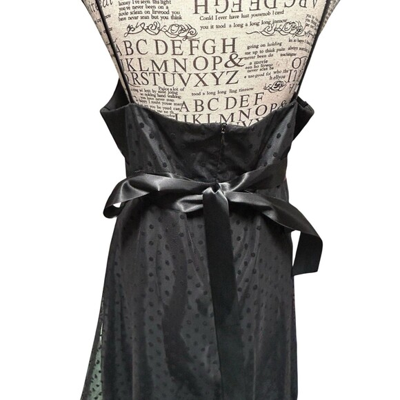 Onyx Nite Women Black Polka Dot Spaghetti Straps Lined Dress Size 14 Whimsygoth - Picture 5 of 9